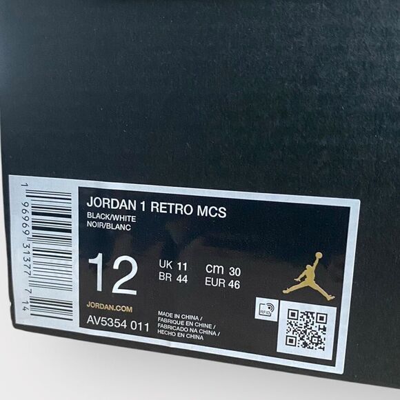 Nike Air Jordan 1 Retro MCS Black Baseball Cleats Mens size 12 AV5354-011 New - Picture 10 of 12